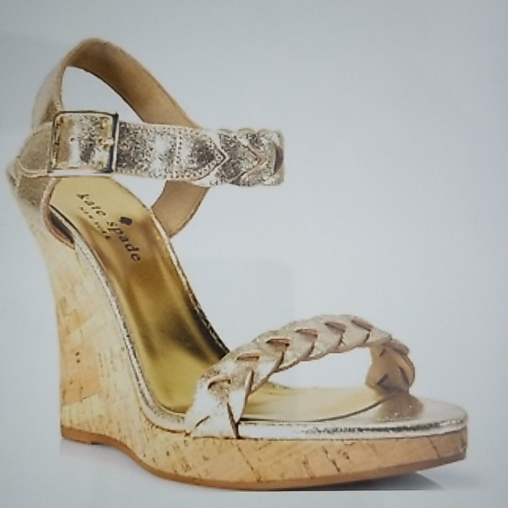 Kate Spade Vivenne Old Gold Cork Wedge Sandal